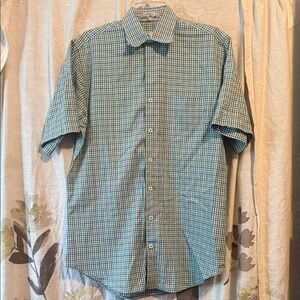 Peter Miller Men's Blue Checkered Button Down Shirt